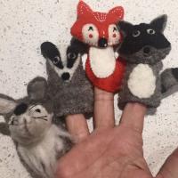 4 marionnettes à doigts  - Forêt - Feutre - Fait main - Equitable PAPOOSE TOYS