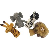 4 marionnettes à doigts  - Afrique - Feutre - Fait main - Equitable PAPOOSE TOYS